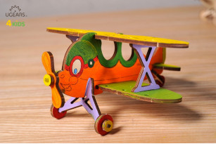 Maquette 3D à colorier Biplan